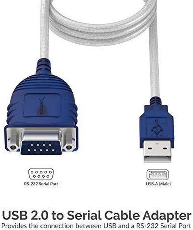 Alt view image 3 of 17 - SABRENT USB 2.0 to Serial (9-Pin) DB-9 RS-232 Converter Cable, Prolific Chipset, HEXNUTS, [Windows 10/8.1/8/7/VISTA/XP, Mac OS X 10.6 and Above] 6-Feet (CB-9P6F)