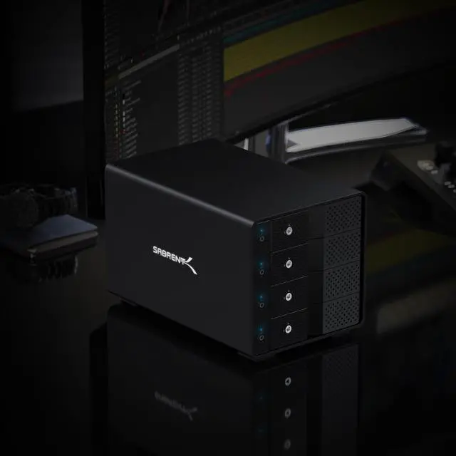 Alt view image 7 of 10 - SABRENT USB 3.2 4-Bay 3.5" SATA Hard Drive Tray-Less Docking Station (DS-SC4B)