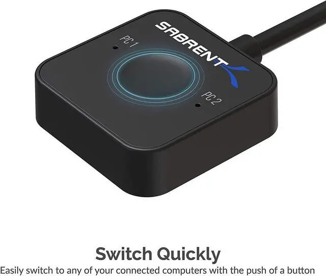 Alt view image 3 of 11 - SABRENT 2-Port USB Type-C KVM Switch with 60 Watt Power Delivery Option (USB-KCPD)
