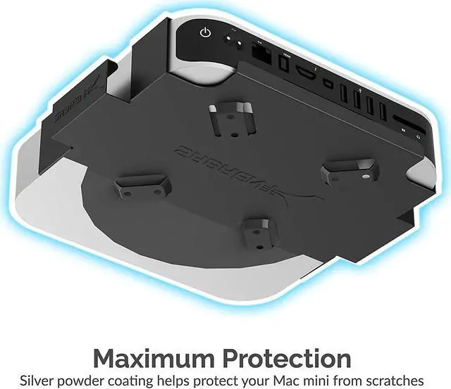 Alt view image 5 of 8 - SABRENT Mac Mini VESA Mount/Wall Mount/Under Desk Mount [Black] (BK-MABM)