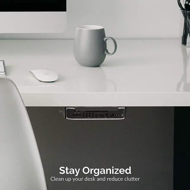 Alt view image 7 of 8 - SABRENT Mac Mini VESA Mount/Wall Mount/Under Desk Mount [Black] (BK-MABM)
