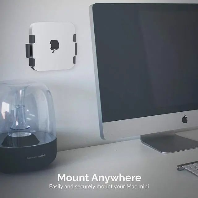 Alt view image 6 of 8 - SABRENT Mac Mini VESA Mount/Wall Mount/Under Desk Mount [Black] (BK-MABM)