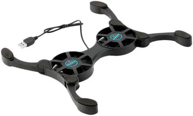 Alt view image 5 of 5 - USB portable folding cooler cooling fan pad 2 fans for notebook computers air-cooled