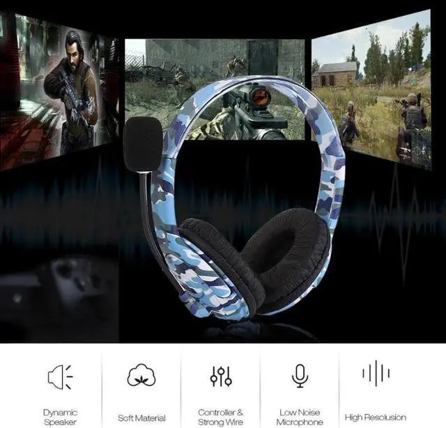 Alt view image 5 of 5 - Gaming Headset 3.5mm Wired Stereo Earphone Headphones Gamer Headset With Mic for PC PS4 Xbox One