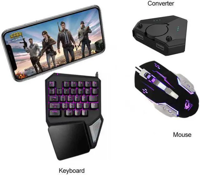 Alt view image 2 of 5 - Mobile Gaming Keyboard Mouse Converter bluetooth 5.0 joypad Joystick Controller Gamepad Accessories for Android IOS
