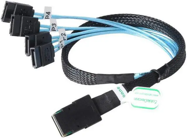 Alt view image 3 of 5 - 50/70cm SAS SATA cable Mini-SAS SFF-8087 to 4 SATA Cable Mini SAS 4i SFF8087 36P To 4 SATA 7P Cable 12Gbps Hard Drive Data cable