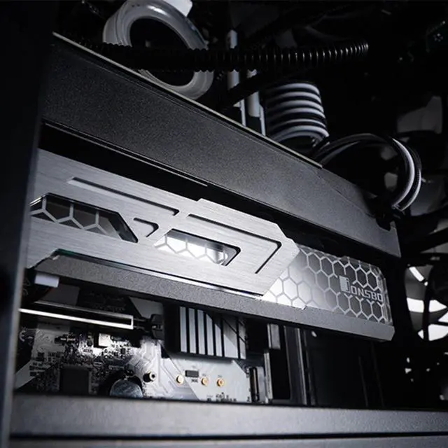 Alt view image 5 of 5 - V3 RGB Graphics Card Support Frame 12V 3 Pin Automatic LED Change Video Card Holder GPU Bracket Water Cooling Stand Kit