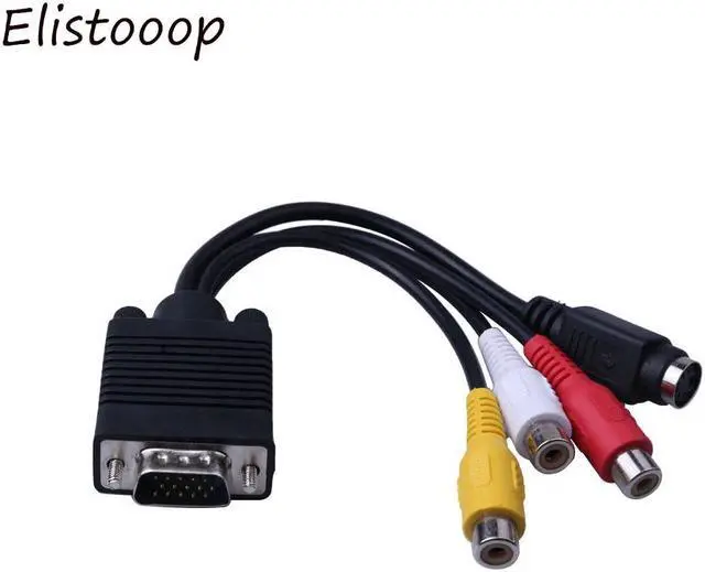 Alt view image 3 of 5 - VGA SVGA to S Video 3 RCA Converter AV TV Out Cable Adapter RCA Female Connector Video Cable for Laptop PC HDTV Monitor