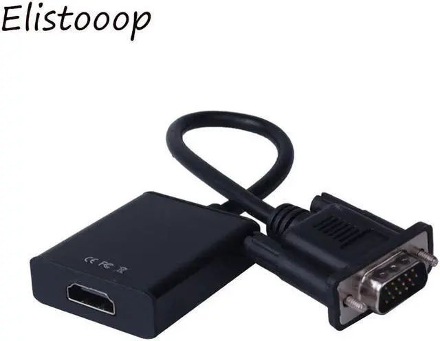 Alt view image 4 of 5 - 1080P VGA Male to HDMI Female Converter Adapter Cable for Laptop Destop to TV Projector Monitor with Audio USB Cable