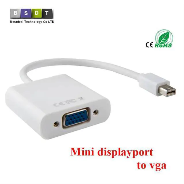 Main image of Mini DP Video Adapter 1080p Thunderbolt Display Port to VGA Cables For