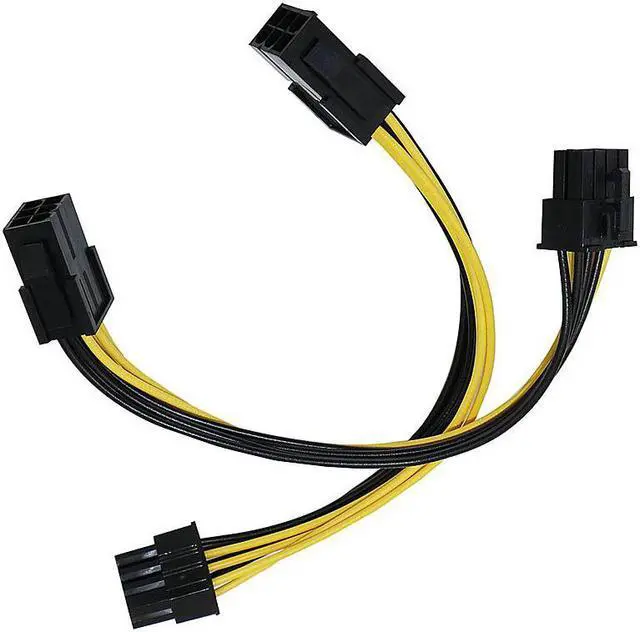 Alt view image 2 of 5 - 2PCS 6 Pin Feamle To 8 Pin Male PCI Express Power Converter Cable CPU Video Graphics Card 6Pin To 8Pin PCIE Power Cable 20cm