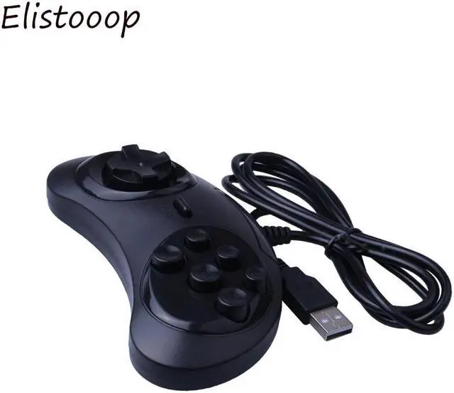 Alt view image 3 of 5 - Classic 6 Buttons Gamepad Wired  Game Controller Joystick for SEGA Genesis/MD PC/MAC Mega Drive  Gamepad