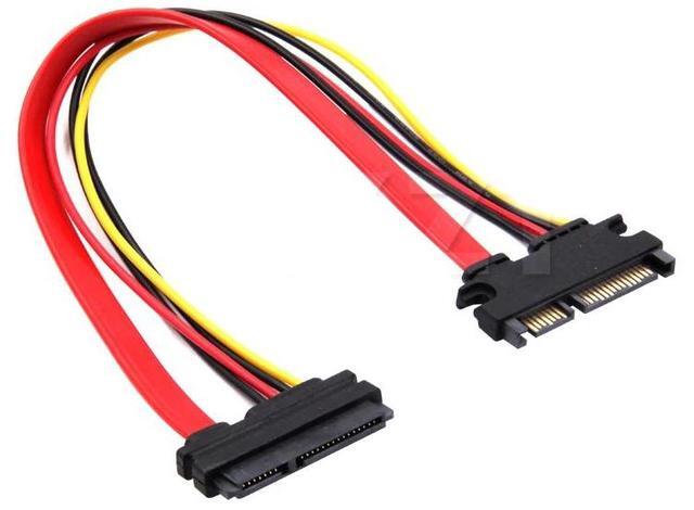 Alt view image 3 of 5 - 22Pin SATA Cable Male to Female 7+15 Pin Serial ATA SATA Data Power Combo Extension Cable Connector Conterver
