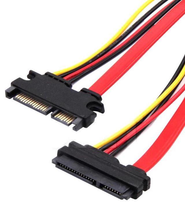 Alt view image 5 of 5 - 22Pin SATA Cable Male to Female 7+15 Pin Serial ATA SATA Data Power Combo Extension Cable Connector Conterver