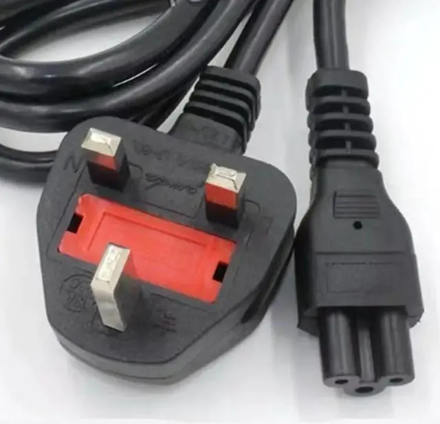 Alt view image 2 of 2 - UK Plug Power Cord British Main C5 Cloverleaf AC Power Supply Lead Extension Cable 1.5m For Notebook Laptop Computer LG TV