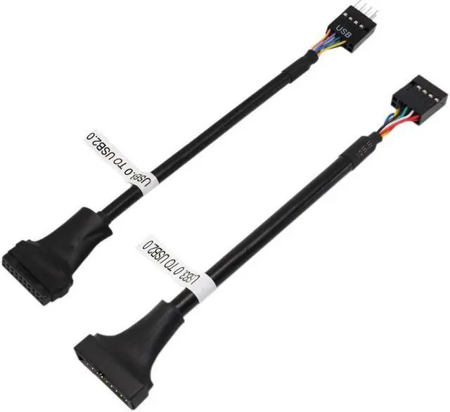 Main image of 2-Pack USB Motherboard Connector 20 Pin USB 3.0 Male/Female to 9 Pin USB 2.0 Female/Male Adapter Cable