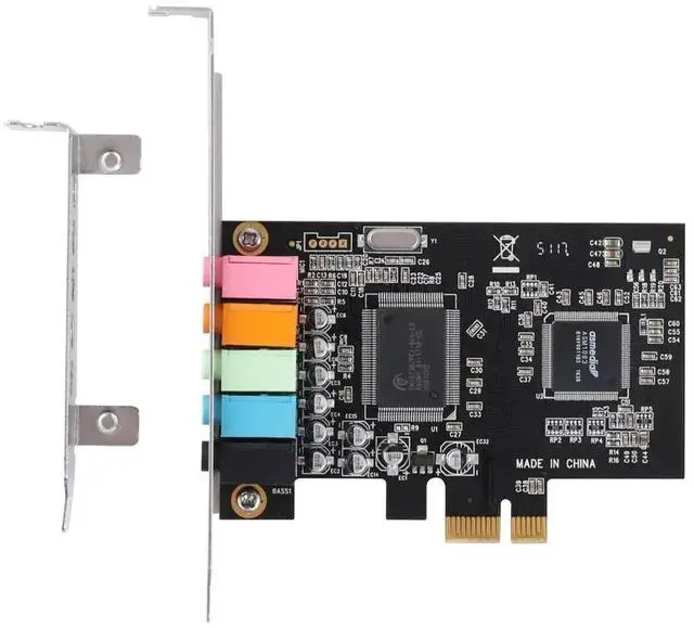Alt view image 6 of 6 - Internal 5.1 3D Stereo PCI-e X1 Audio Card 32/64 Bit Sound Card PCI Express Adapter for PC Windows 10 with Low Profile Bracket