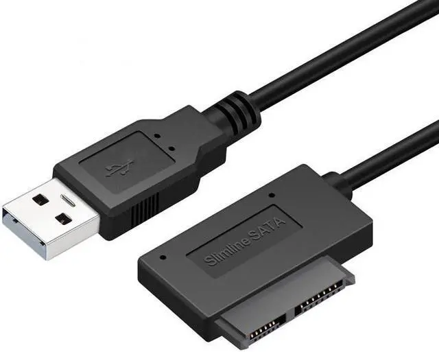 Main image of USB 2.0 to 7+6 13 Pin Slimline SATA II Adapter Cable For Laptop CD DVD ROM Optical Disk Drive HDD Caddy Plug & Play