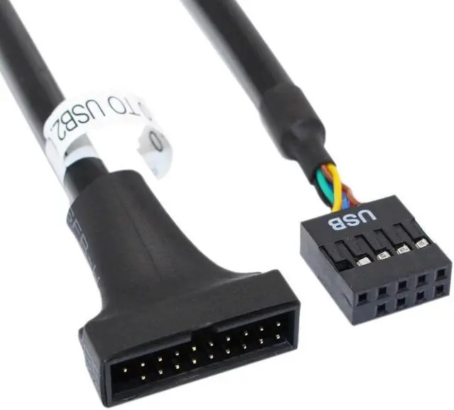 Alt view image 5 of 6 - 2-Pack USB Motherboard Connector 20 Pin USB 3.0 Male/Female to 9 Pin USB 2.0 Female/Male Adapter Cable