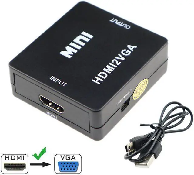 Main image of 1080P HDMI to VGA Converter Box Full HD Video HDMI2VGA Adapter With 3.5mm Jack Audio Output For PC Laptop DVD PS4 XBOX360