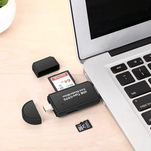 Alt view image 5 of 5 - 3 In 1 Micro USB to USB Type C OTG Card Adapter USB 2.0 Memory Card Reader For SDXC, SDHC, SD, Micro SD, Micro SDXC, Micro SDHC