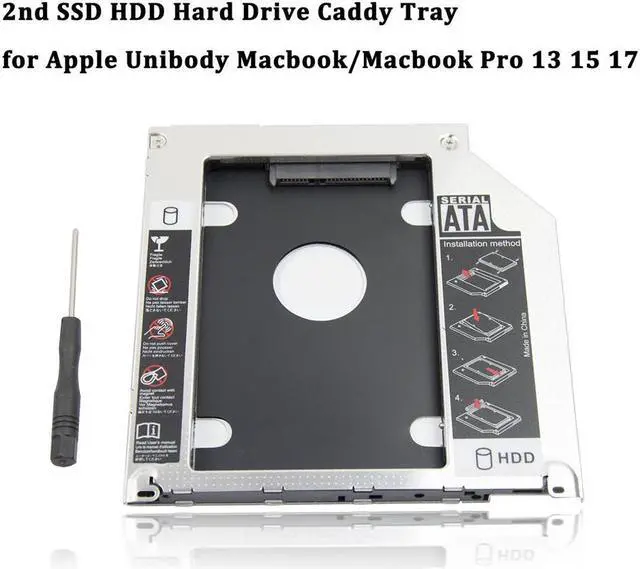 Alt view image 3 of 3 - Universal Aluminum 9.5mm SATA III 2nd SSD HDD Hard Drive Caddy Adapter Tray Enclosure For Laptop CD-ROM DVD-ROM