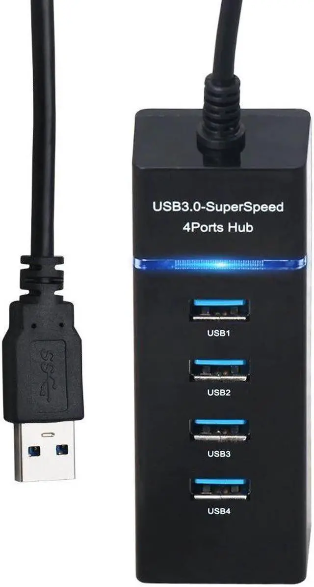 Alt view image 2 of 5 - USB 3.0 Super Speed 4 Ports Hub with LED Light Ultra Slim USB Splitter Adapter Cable for Notebook, USB Flash Drives