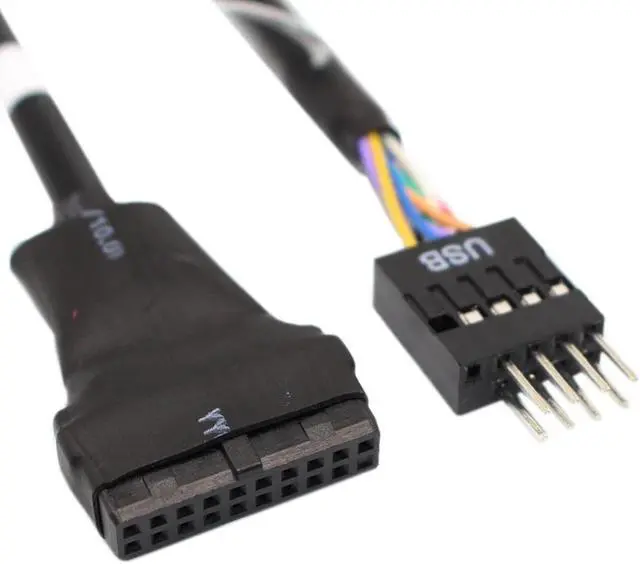 Alt view image 6 of 6 - 2-Pack USB Motherboard Connector 20 Pin USB 3.0 Male/Female to 9 Pin USB 2.0 Female/Male Adapter Cable