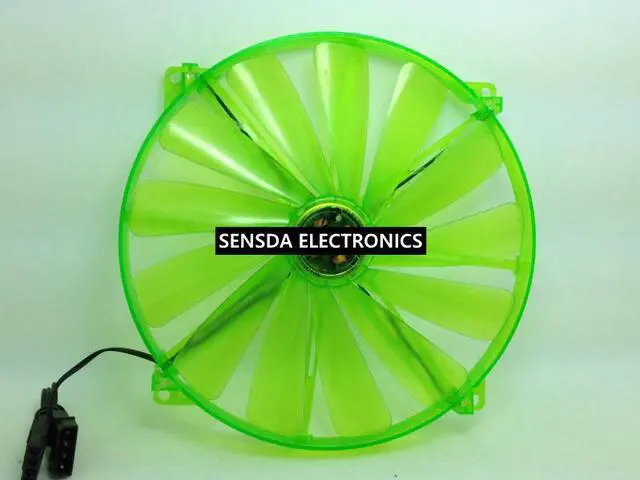 Alt view image 2 of 5 - 20cm 200mm chassis cooling fan led 20020 chassis fan 20cm fan led Red Green mute pc fan computer fan led fan 200X20 mm molex 4D