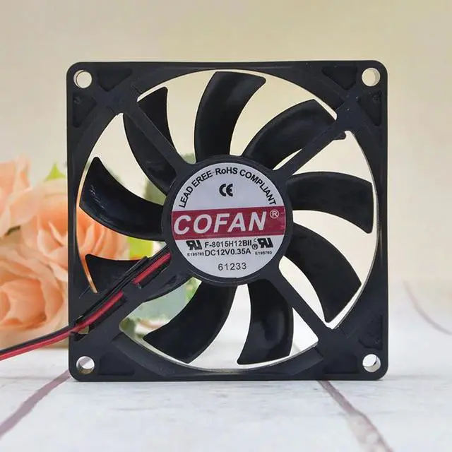 Alt view image 6 of 6 - 1pcs For COFAN Ultra-thin Chassis Large Air Volume Fan F-8015H12BII 12V 0.35A 8cm Cooling Fan Cooler Accessories