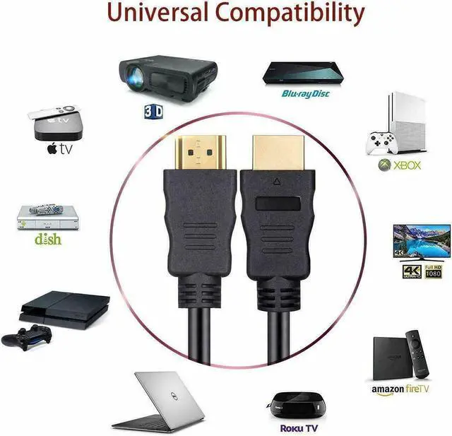 Alt view image 5 of 6 - 2 PACK PREMIUM ULTRA HDMI CABLE 2.0 HDTV UHD Ethernet 4K 2K 3D Audio Return 6FT