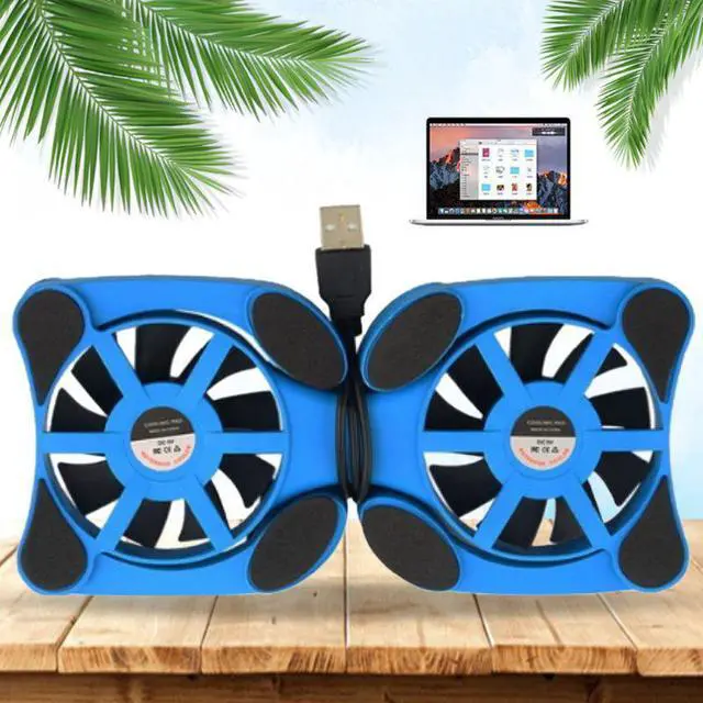 Alt view image 3 of 5 - 1 Pc 2 Fan Laptop Radiator Foldable Portable USB Cooling Pad Computer Notebook Heatsink