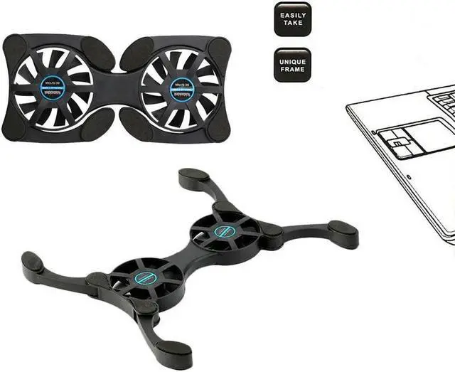 Alt view image 3 of 5 - USB Cooling Fan CPU Cooler Mini Octopus Notebook Cooler Pad Quiet Stand Double Fans for Notebook Laptop