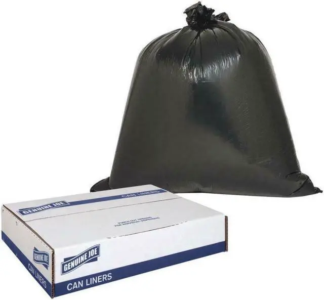Alt view image 14 of 17 - Genuine Joe Can Liner 2-Ply 40"x46" 40-45 Gallon 40/CT Brown/Black 04046