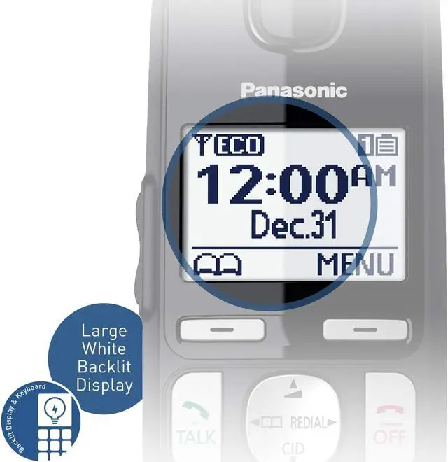 Alt view image 6 of 13 - PANASONIC CONSUMER KX-TGE432B 2HS Cordless Phone