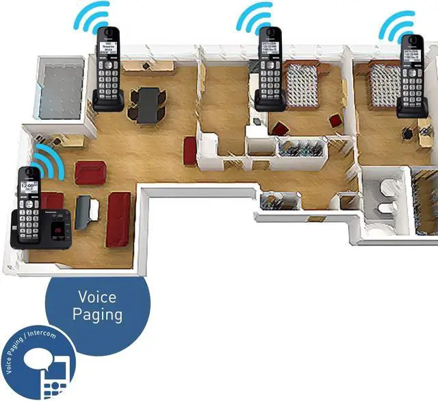 Alt view image 5 of 13 - PANASONIC CONSUMER KX-TGE432B 2HS Cordless Phone