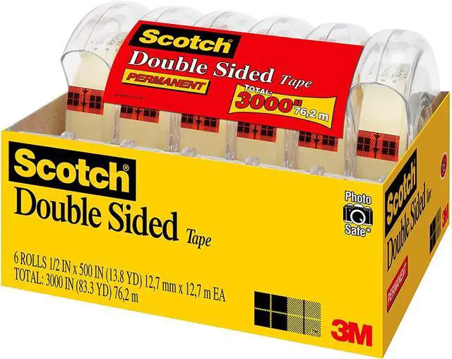 Alt view image 3 of 7 - Scotch Double Sided Tape, 1/2" x 500", 6pk.