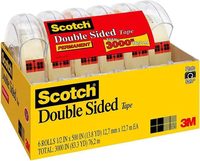 Alt view image 4 of 7 - Scotch Double Sided Tape, 1/2" x 500", 6pk.