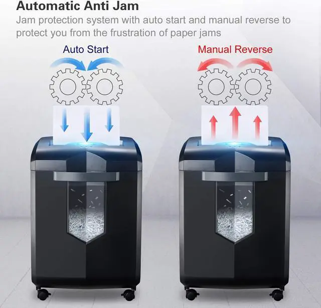 Alt view image 18 of 20 - Bonsaii EverShred C149-C 18-Sheet Cross-cut Paper/CD/Credit Card Shredder, 60 Mintues Running Time, Overload and Thermal Protection, Draw-out 6 Gallon Wastebasket Capacity, with 4 Casters
