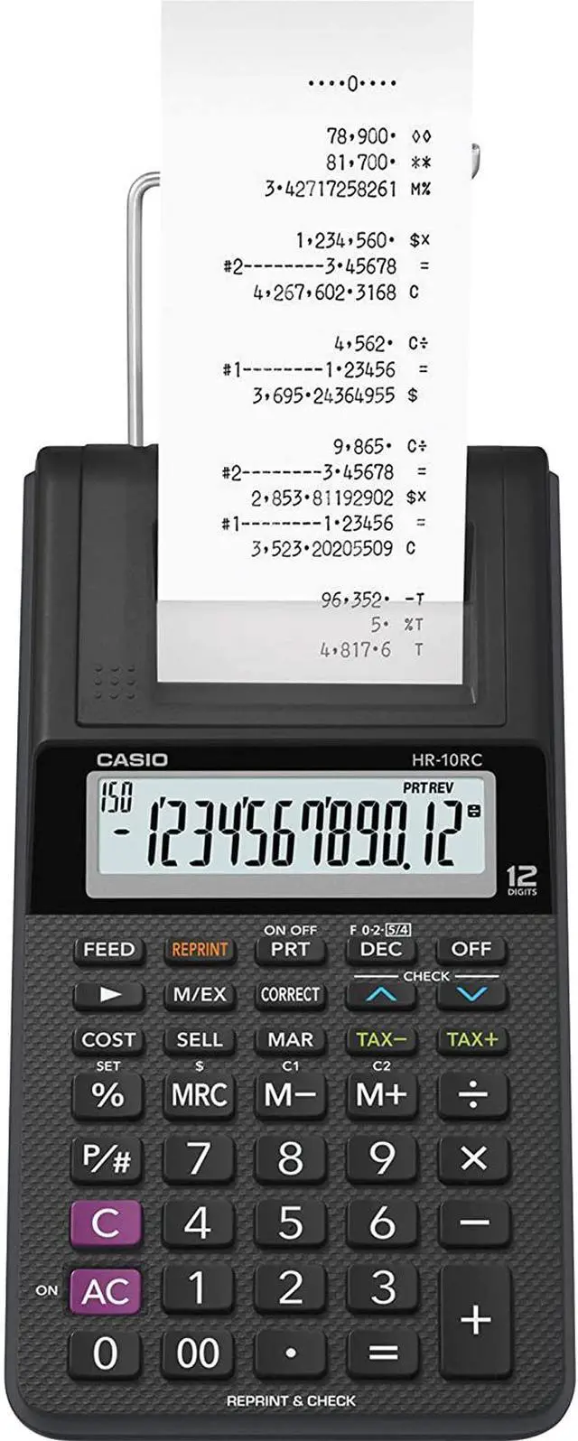 Alt view image 11 of 17 - Casio HR-10RC 12-Digit Printing Calculator Black 24396585