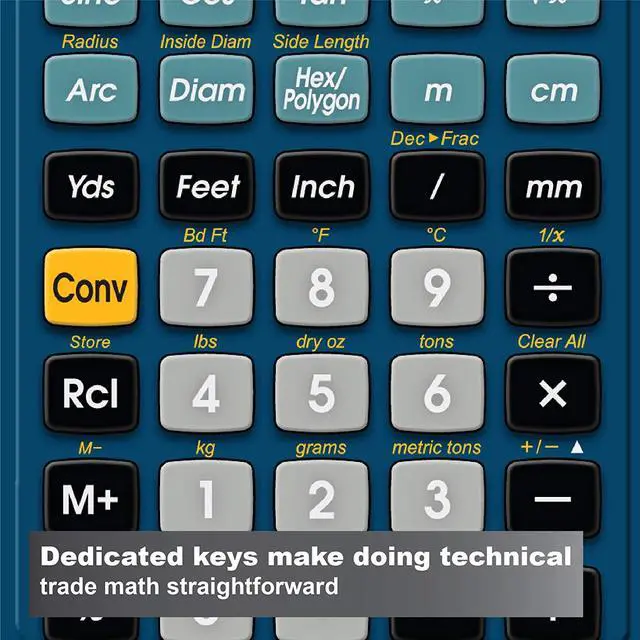 Alt view image 4 of 13 - Tradesman Calculator,Portable,LCD CALCULATED INDUSTRIES 4400