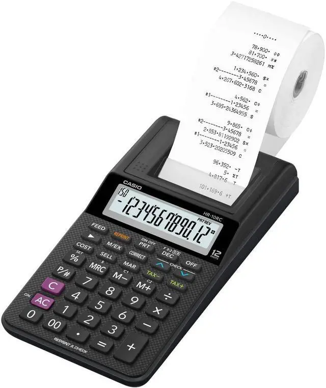 Alt view image 12 of 17 - Casio HR-10RC 12-Digit Printing Calculator Black 24396585