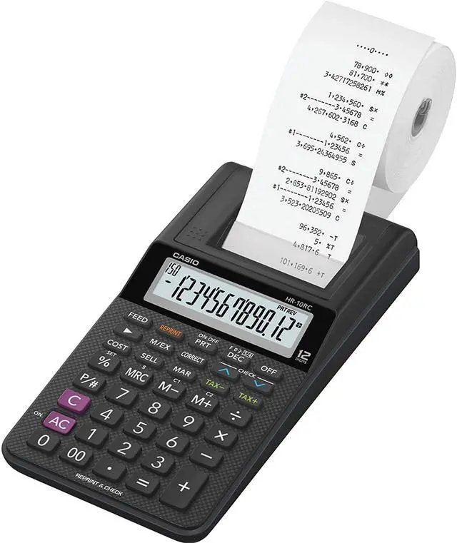 Alt view image 10 of 17 - Casio HR-10RC 12-Digit Printing Calculator Black 24396585