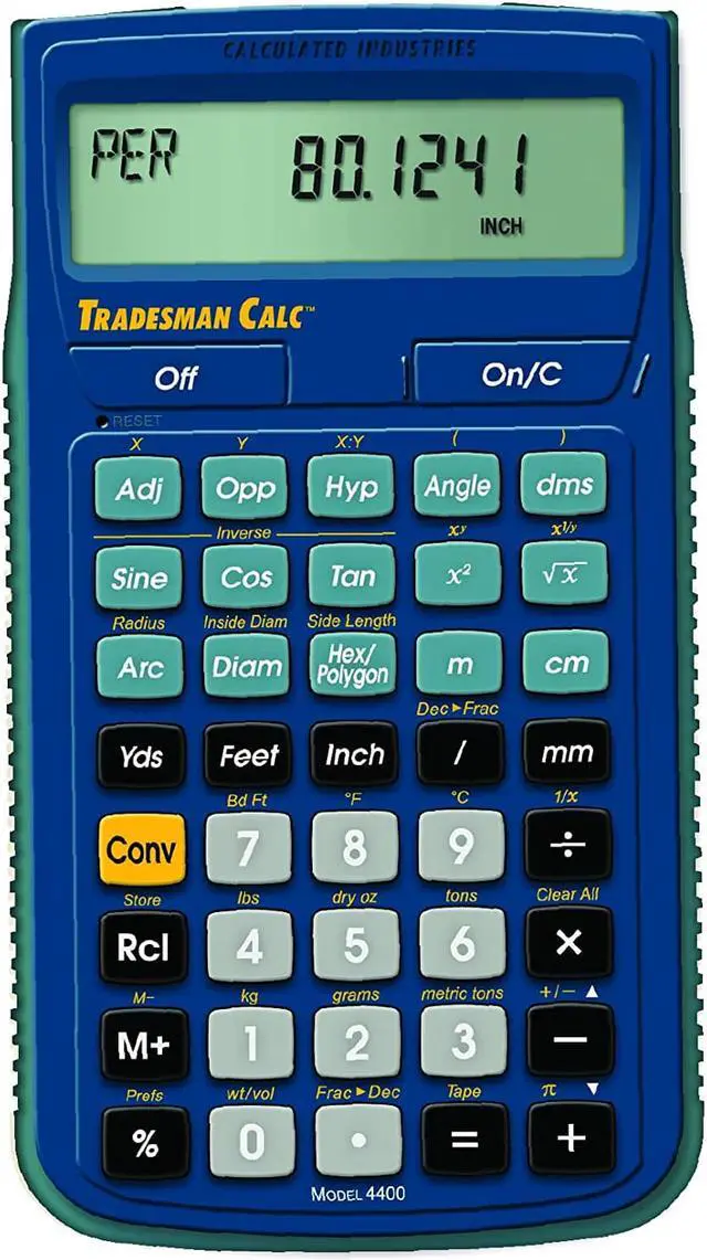 Alt view image 2 of 13 - Tradesman Calculator,Portable,LCD CALCULATED INDUSTRIES 4400