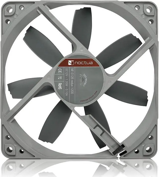 Alt view image 3 of 7 - Noctua NF-S12B redux-1200, High Performance Cooling Fan, 3-Pin, 1200 RPM (120mm, Grey)