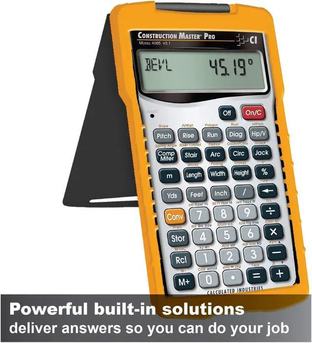 Alt view image 12 of 20 - CALCULATED INDUSTRIES 4065 Construction Calculator,Pro,5 5/8x3 In