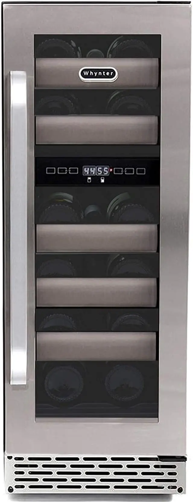 Alt view image 10 of 20 - Whynter BWR-171DS Elite 17 Bottle Seamless Stainless Steel Door Dual Zone Built-in Wine Refrigerator