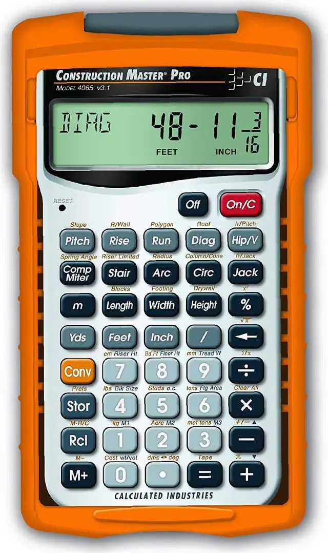 Alt view image 9 of 20 - CALCULATED INDUSTRIES 4065 Construction Calculator,Pro,5 5/8x3 In