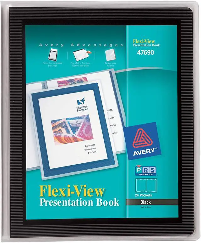 Alt view image 4 of 11 - Avery Presentation Books 24 Pages 8-1/2"x11" Black Framed Cover 47690