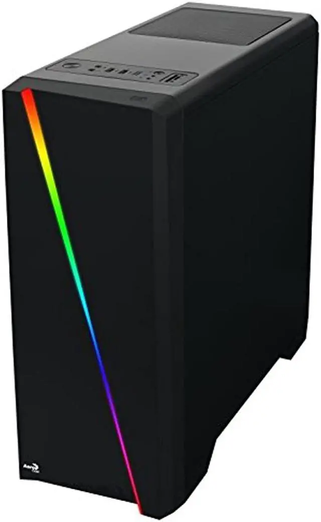 Alt view image 6 of 13 - AeroCool Cylon RGB Mid Tower with Acrylic Side Window, Black
